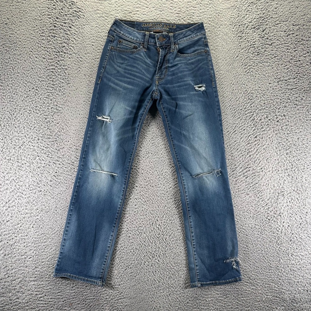 American Eagle Outfitters Extreme Flex Jeans Men 26x28 Blue Denim Straight Faded